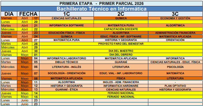 Horario del BTI
